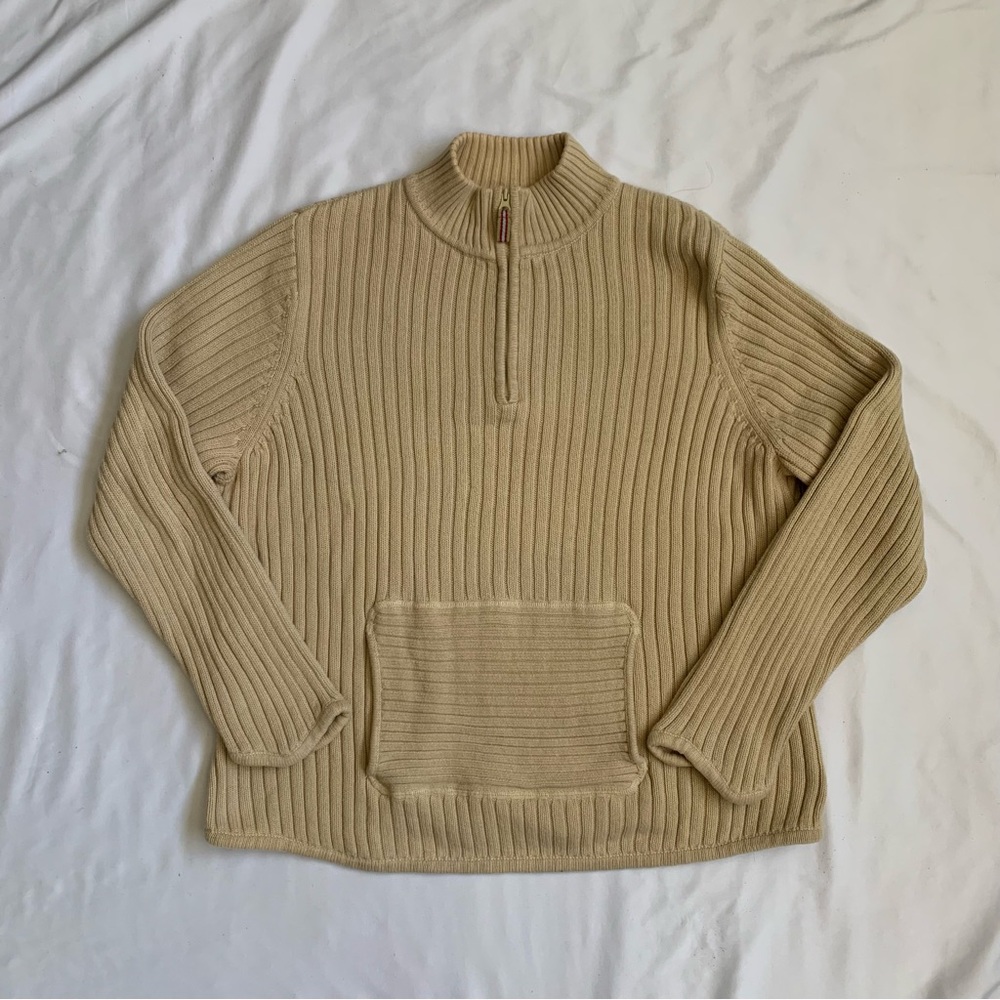 Vintage Knit Quarter Zip Sweater